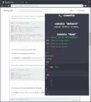 Screenshot 2 showing the website polyfillr.github.io and the API documentation with a polyfillr console example