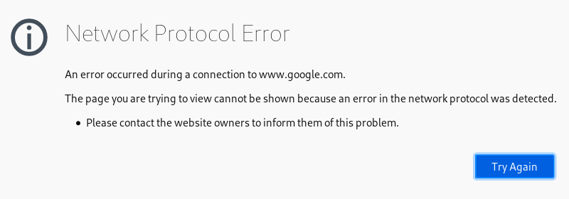 Firefox Network Protocol Error